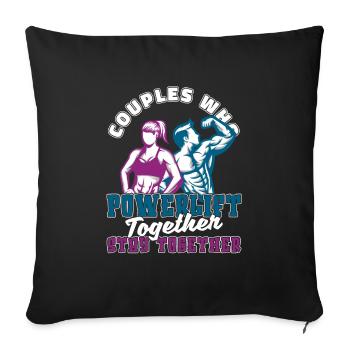 Powerlifting Powerlifter Pair - Sofa pillowcase 17,3'' x 17,3'' (45 x 45 cm) - black - Front