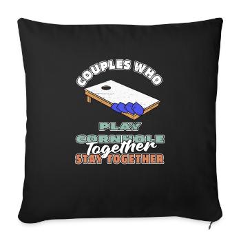 Cornhole Blind Hole Game Pair - Housse de coussin décorative 45 x 45 cm - noir - Devant