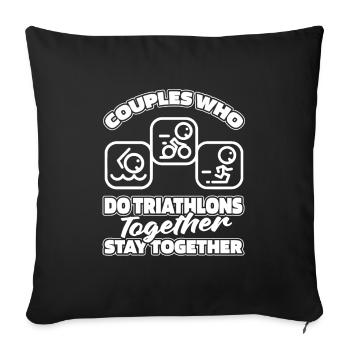 Triathlon Triathlete Couple - Sofa pillowcase 17,3'' x 17,3'' (45 x 45 cm) - black - Front