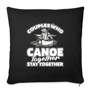 Canoë Canoéiste Paire - Housse de coussin décorative 45 x 45 cm - noir - Devant