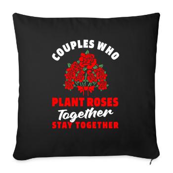 Rose Pair - Sofa pillowcase 17,3'' x 17,3'' (45 x 45 cm) - black - Front