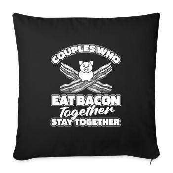 Paire de bacon - Housse de coussin décorative 45 x 45 cm - noir - Devant