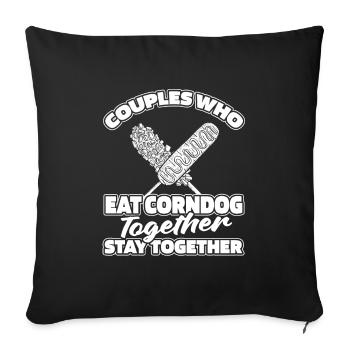 Corn Dog Corndog Pair - Sofa pillowcase 17,3'' x 17,3'' (45 x 45 cm) - black - Front