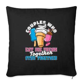 Paire de crème glacée - Housse de coussin décorative 45 x 45 cm - noir - Devant
