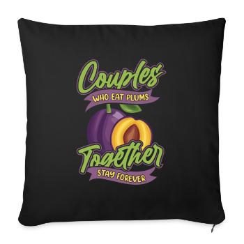 Plum pair - Sofa pillowcase 17,3'' x 17,3'' (45 x 45 cm) - black - Front