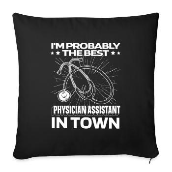 Stéthoscope d’adjoint au médecin - Housse de coussin décorative 45 x 45 cm - noir - Devant