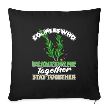 Thyme Herbal Pair - Sofa pillowcase 17,3'' x 17,3'' (45 x 45 cm) - black - Front
