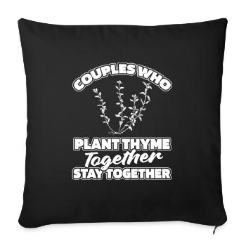 Thyme Herbal Pair - Sofa pillowcase 17,3'' x 17,3'' (45 x 45 cm) - black - Front