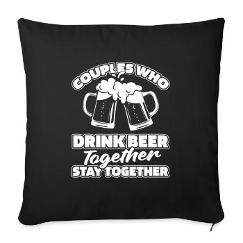 Beer Beer Lovers Couple - Sofa pillowcase 17,3'' x 17,3'' (45 x 45 cm) - black - Front