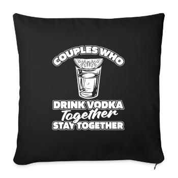 Paire de vodka - Housse de coussin décorative 45 x 45 cm - noir - Devant