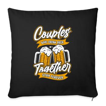 Beer Beer Lovers Couple - Sofa pillowcase 17,3'' x 17,3'' (45 x 45 cm) - black - Front