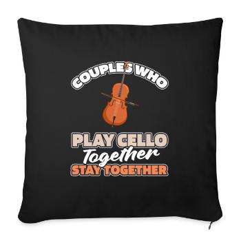 Cello Cellist Couple - Sofa pillowcase 17,3'' x 17,3'' (45 x 45 cm) - black - Front