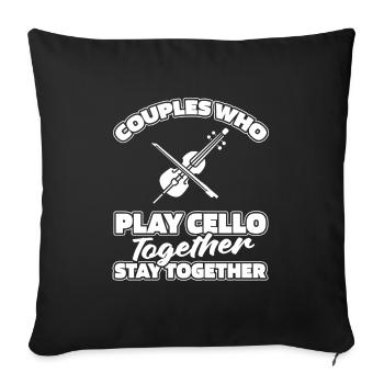 Cello Cellist Couple - Sofa pillowcase 17,3'' x 17,3'' (45 x 45 cm) - black - Front