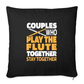 Flutist Flute Pair - Sofa pillowcase 17,3'' x 17,3'' (45 x 45 cm) - black - Front