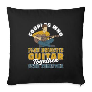 Acoustic Guitar Pair - Sofa pillowcase 17,3'' x 17,3'' (45 x 45 cm) - black - Front