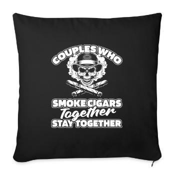 Paire de cigares - Housse de coussin décorative 45 x 45 cm - noir - Devant