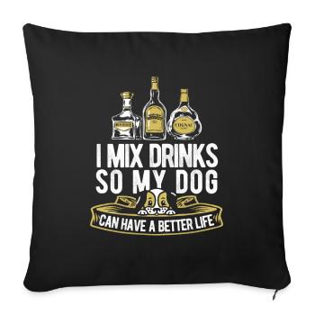 Barkeeper Bartender Hund - Sofakissenbezug 45 x 45 cm - Schwarz - Vorne