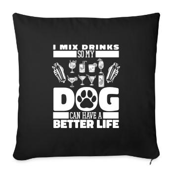 Barkeeper Bartender Hund - Sofakissenbezug 45 x 45 cm - Schwarz - Vorne