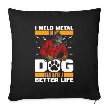 Blacksmith Metal Worker Dog - Sofa pillowcase 17,3'' x 17,3'' (45 x 45 cm) - black - Front