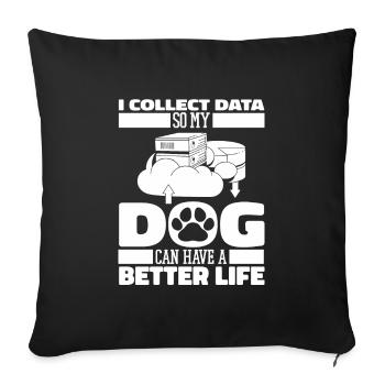 Data Science Data Analyst Dog - Sofa pillowcase 17,3'' x 17,3'' (45 x 45 cm) - black - Front