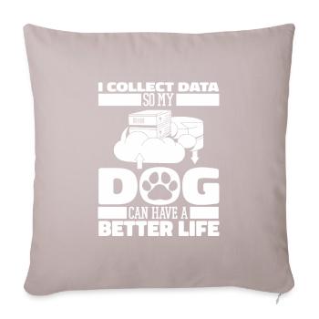 Chien analyste de données en science des données - Housse de coussin décorative 45 x 45 cm - taupe clair - Devant