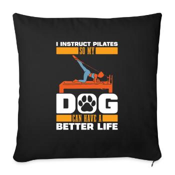 Pilates Trainer Dog - Sofa pillowcase 17,3'' x 17,3'' (45 x 45 cm) - black - Front