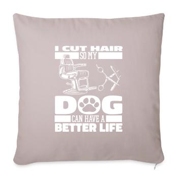 Barbier Barbershop Chien - Housse de coussin décorative 45 x 45 cm - taupe clair - Devant