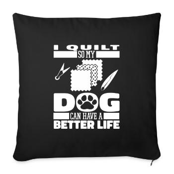 Chien de courtepointe - Housse de coussin décorative 45 x 45 cm - noir - Devant