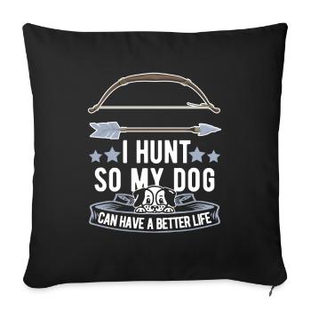 Bowhunting Bow Hunter Dog - Sofa pillowcase 17,3'' x 17,3'' (45 x 45 cm) - black - Front