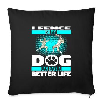 Fencing Fencing Dog - Sofa pillowcase 17,3'' x 17,3'' (45 x 45 cm) - black - Front
