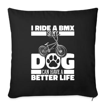 Bmx Bmx Biker Chien - Housse de coussin décorative 45 x 45 cm - noir - Devant
