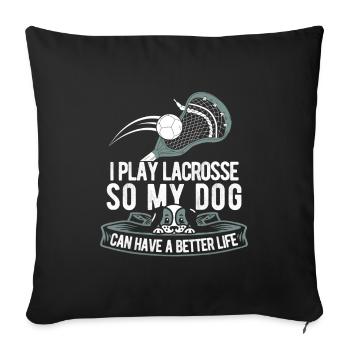 Chien de crosse - Housse de coussin décorative 45 x 45 cm - noir - Devant