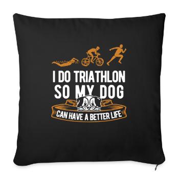 Triathlon Triathlete Dog - Sofa pillowcase 17,3'' x 17,3'' (45 x 45 cm) - black - Front