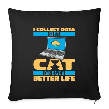 Data Science Data Analyst Cat - Sofa pillowcase 17,3'' x 17,3'' (45 x 45 cm) - black - Front