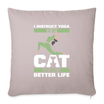 Professeur de yoga Instructeur de yoga Chat - Housse de coussin décorative 45 x 45 cm - taupe clair - Devant