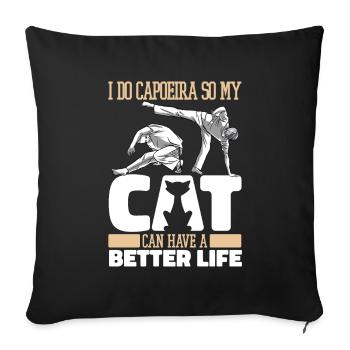 Capoeira Martial Dance Cat - Sofa pillowcase 17,3'' x 17,3'' (45 x 45 cm) - black - Front