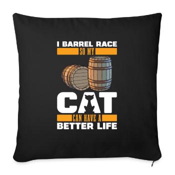 Barrel Racing Western Riding Barrel Racing Cat - Housse de coussin décorative 45 x 45 cm - noir - Devant