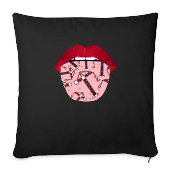 Crane operator Crane operator tongue - Sofa pillowcase 17,3'' x 17,3'' (45 x 45 cm) - black - Front