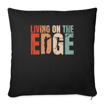 Diving Diver Living On The Edge - Sofa pillowcase 17,3'' x 17,3'' (45 x 45 cm) - black - Front