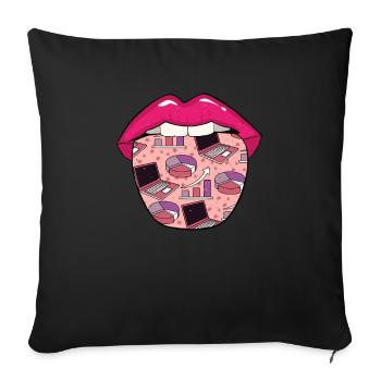 Data Science Data Analyst lips - Sofa pillowcase 17,3'' x 17,3'' (45 x 45 cm) - black - Front