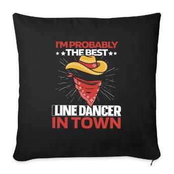 Line Dance Cowboy Hat - Sofa pillowcase 17,3'' x 17,3'' (45 x 45 cm) - black - Front