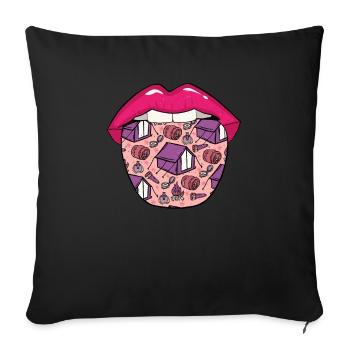 Tente Camping Camping Tongue - Housse de coussin décorative 45 x 45 cm - noir - Devant