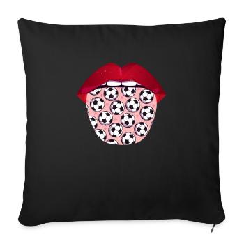 Football Footballer's tongue - Sofa pillowcase 17,3'' x 17,3'' (45 x 45 cm) - black - Front