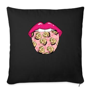 Langue du Labrador - Housse de coussin décorative 45 x 45 cm - noir - Devant