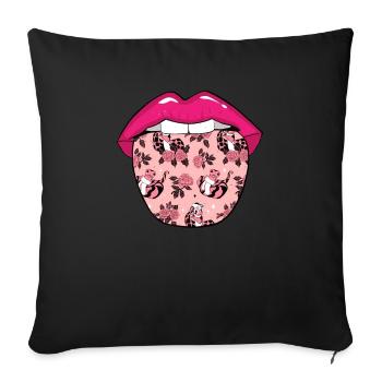 Langue de serpent - Housse de coussin décorative 45 x 45 cm - noir - Devant