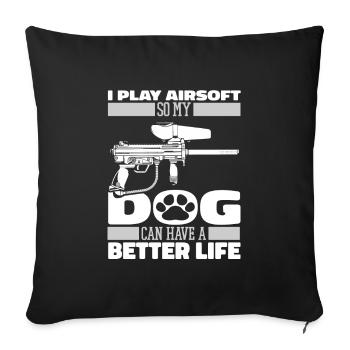 Airsoft Chien - Housse de coussin décorative 45 x 45 cm - noir - Devant