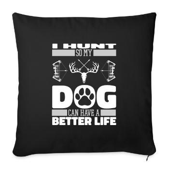 Bowhunting Bow Hunter Dog - Sofa pillowcase 17,3'' x 17,3'' (45 x 45 cm) - black - Front
