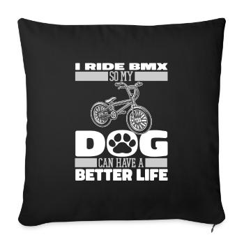 Bmx Bmx Biker Chien - Housse de coussin décorative 45 x 45 cm - noir - Devant