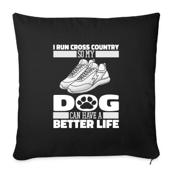 Xc Runner Cross Country Running Dog - Sofa pillowcase 17,3'' x 17,3'' (45 x 45 cm) - black - Front