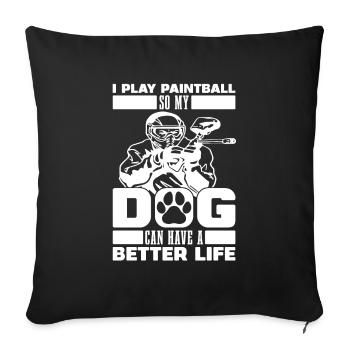 Paintball Dog - Sofa pillowcase 17,3'' x 17,3'' (45 x 45 cm) - black - Front